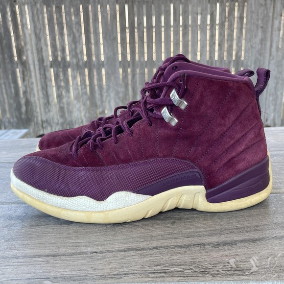 Nike Jordan 12 Retro Bordeaux Shoes Men 11 Red Burgundy Suede 130690-617 Sneaker - Picture 2 of 14